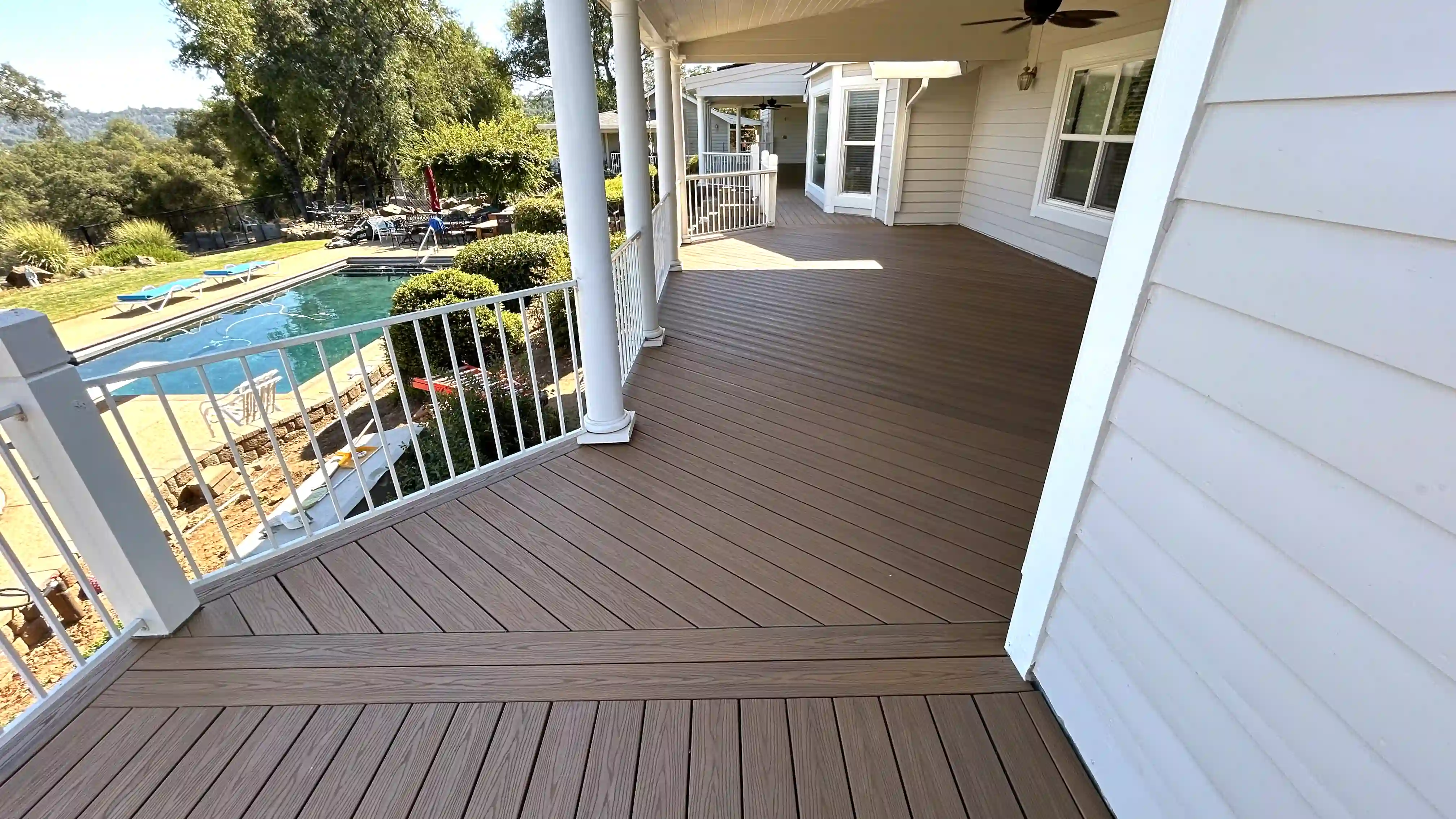 Wrap around deck.